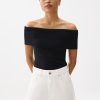 Fitted Off Shoulder Knit Top - Image 2