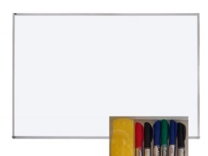 White Board 24in" X 36in" With Eraser And A Set Of Markers (6)
