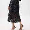 Leather Lace A-line Midaxi Skirt - Image 2