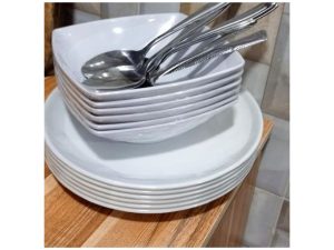 12 Pieces Unbreakable Flat And Soup Plates With Free Spoon