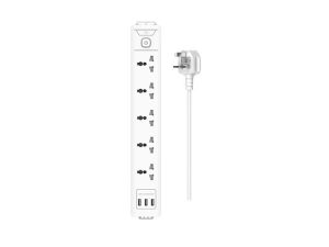 5 Sockets Extension Box With 3 USB Ports - ISU-1521WU
