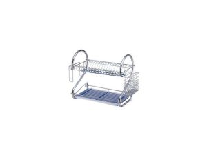 16" Stainless Steel Dish Drainer With Cup And Cutlery Holder
