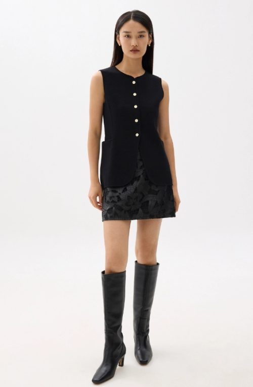 Tailored Long Knit Vest
