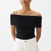 Fitted Off Shoulder Knit Top - Image 4