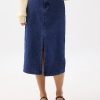 Striped Denim Column Midaxi Skirt - Image 4