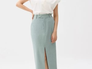Tailored Column Midi Skirt